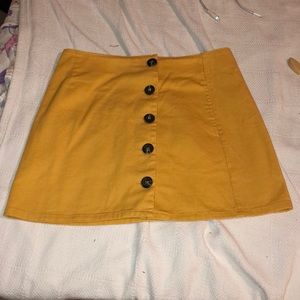 Yellow Mini Skirt with buttons